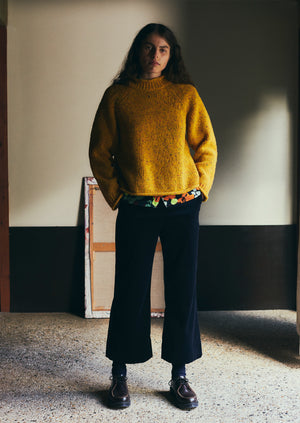 Donegal Wool Easy Sweater | Mimosa Yellow