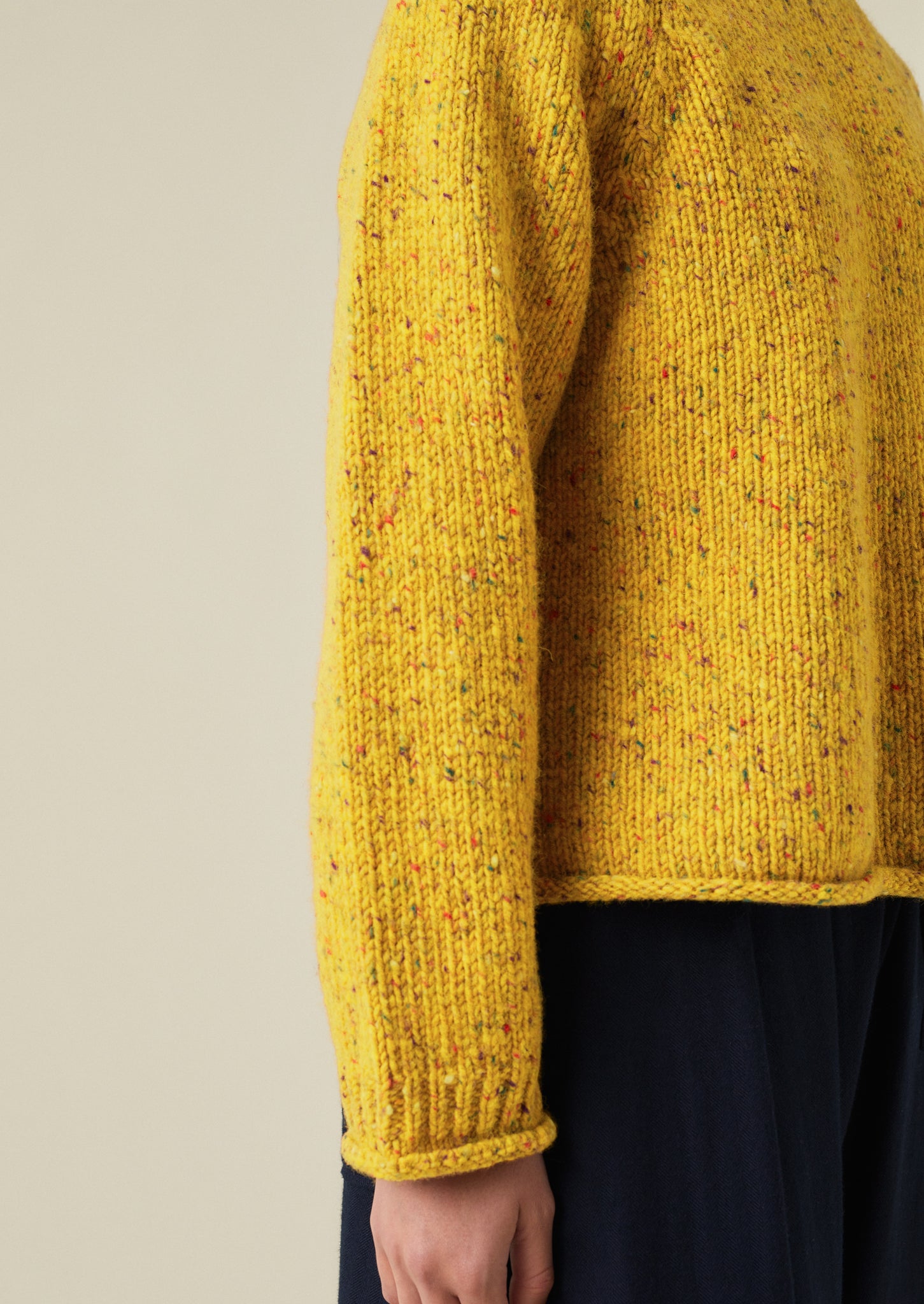 Donegal Wool Easy Sweater | Mimosa Yellow