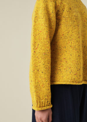 Donegal Wool Easy Sweater | Mimosa Yellow