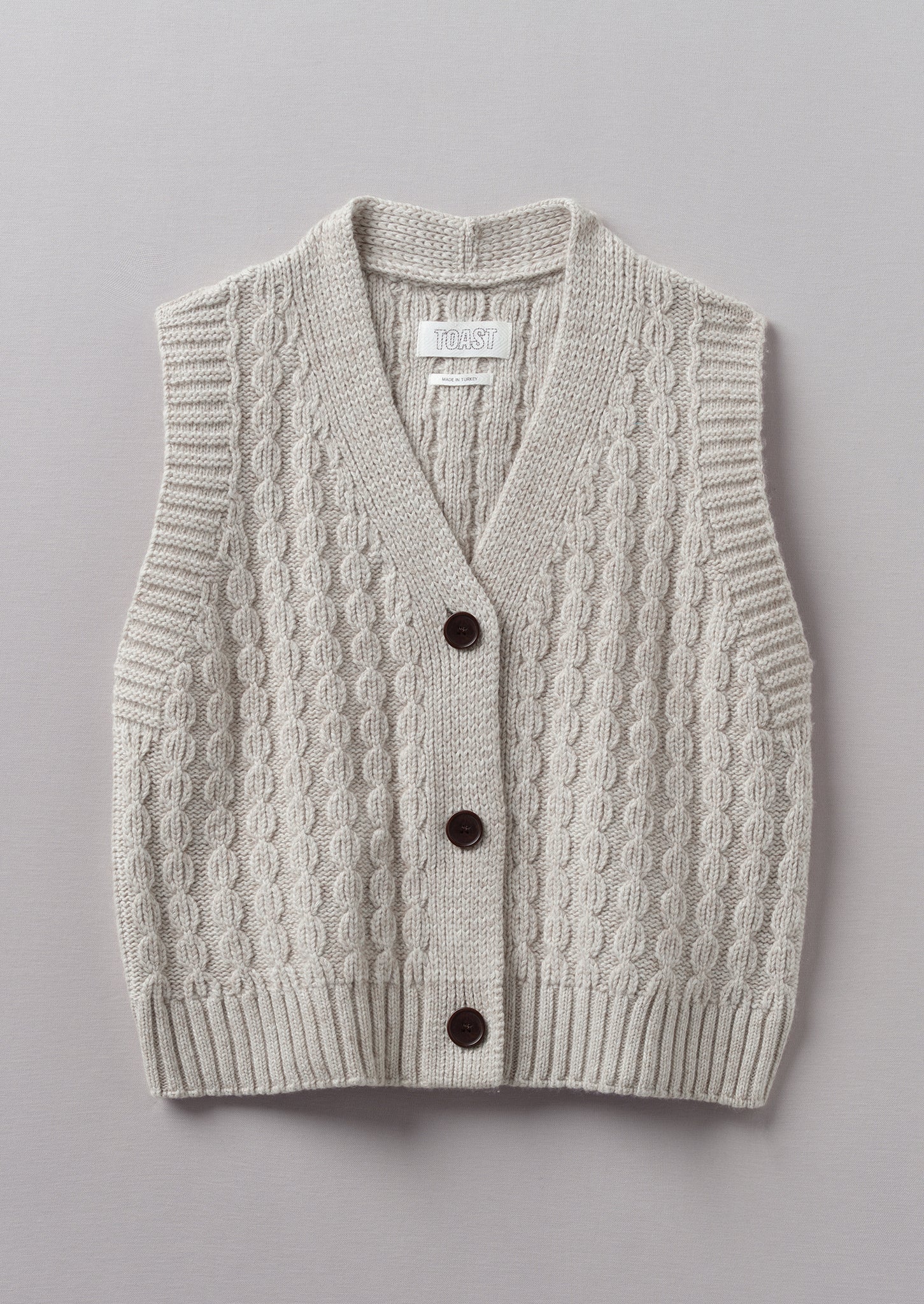 Textured Knitted Waistcoat | Oat