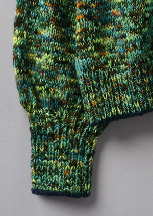 Space Dyed Hand Framed Sweater | Green Multi