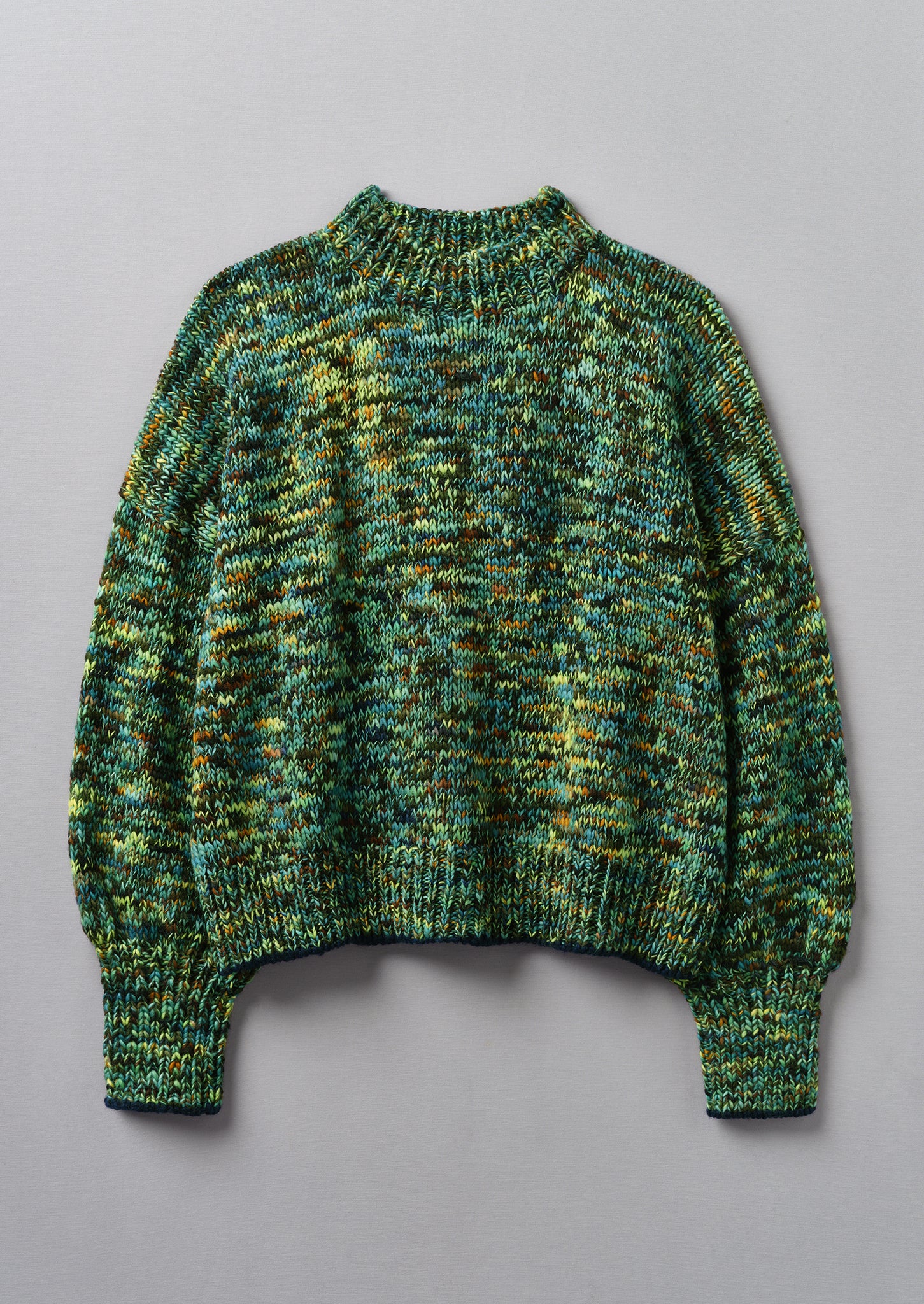 Space Dyed Hand Framed Sweater | Green Multi