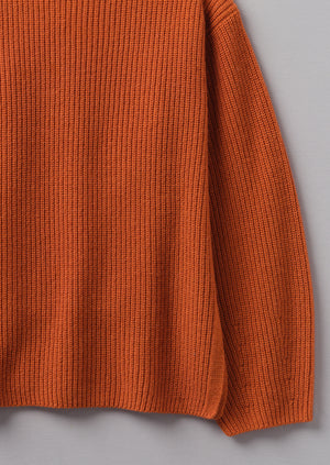 Fisherman Rib Cotton Wool Tunic | Pumpkin