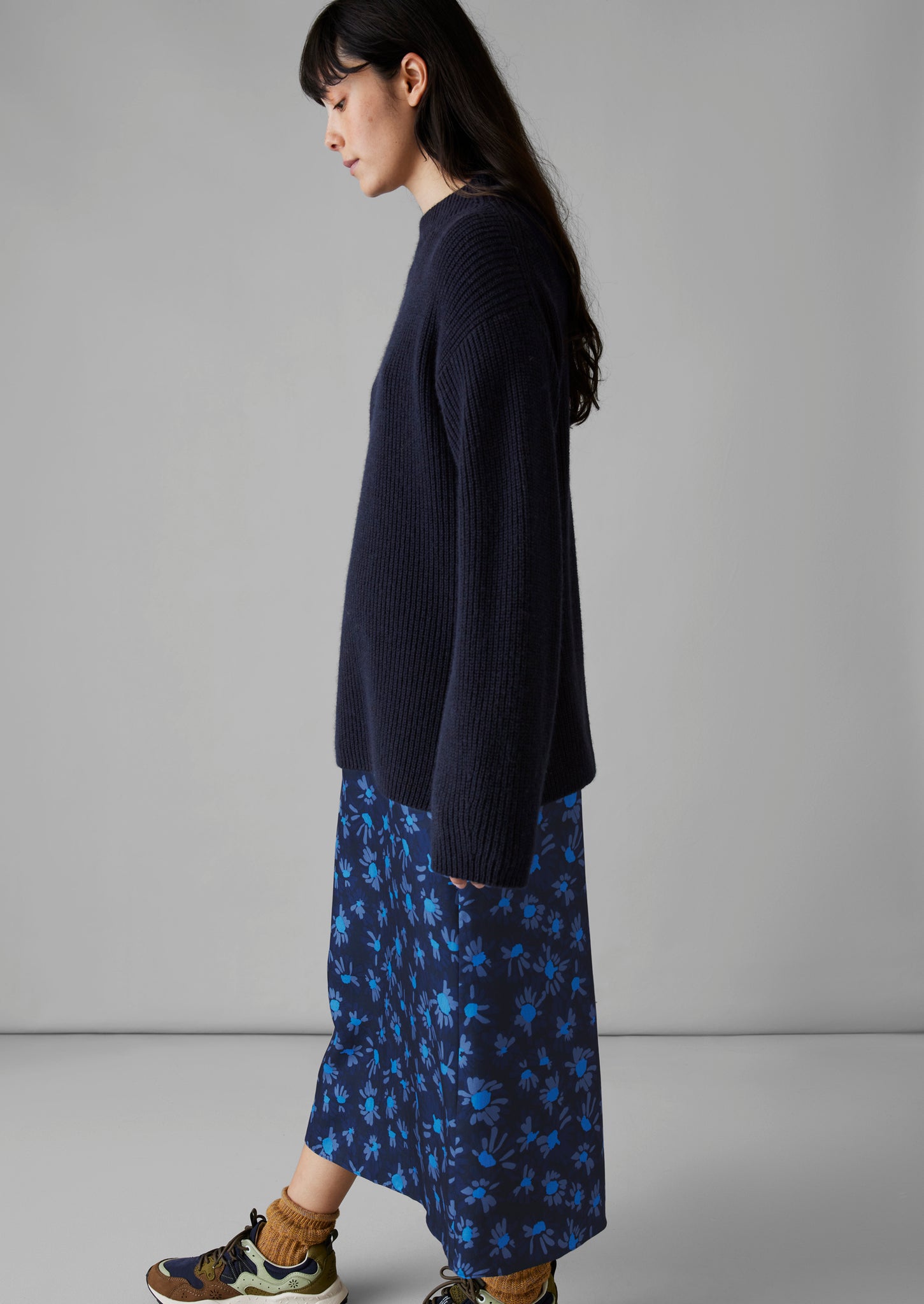 Fisherman Rib Cotton Wool Tunic | Dark Navy | TOAST