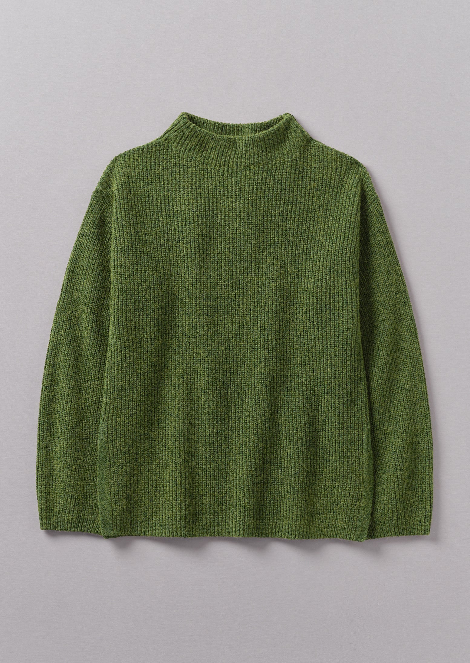Fisherman Rib Cotton Wool Tunic | Lawn Green | TOAST