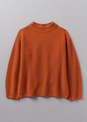 Fisherman Rib Cotton Wool Tunic | Pumpkin