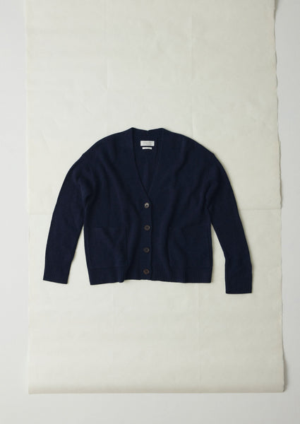 Ffion Wool Cashmere Boxy Cardigan Darkest