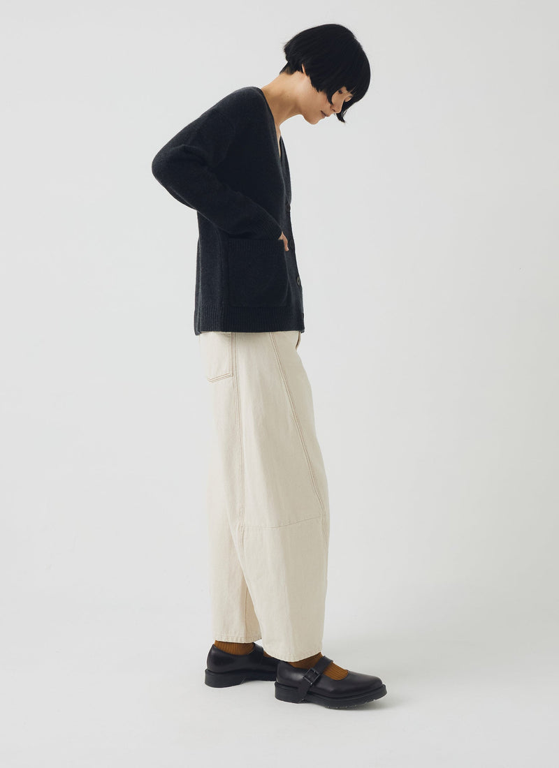 Ffion Wool Cashmere Boxy Cardigan | Charcoal