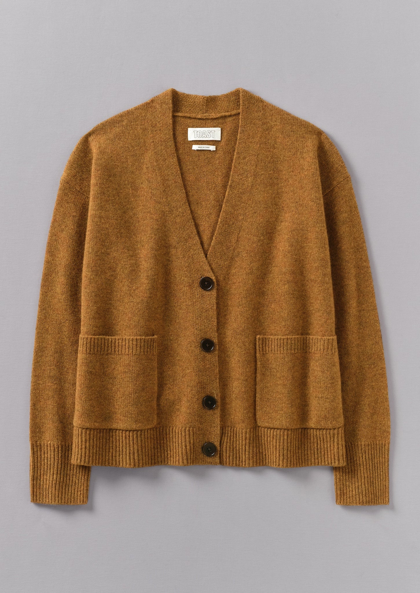Wool Cashmere Boxy Cardigan Turmeric TOAST