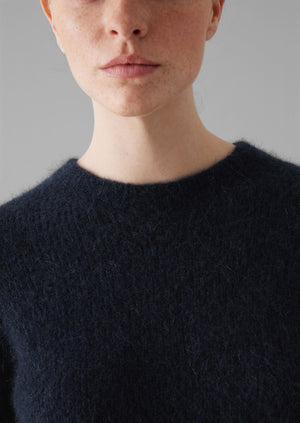 Brushed Alpaca High Neck Sweater | Navy | TOAST Brushed Alpaca High Neck Sweater | Navy | TOAST