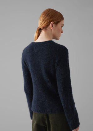 Brushed Alpaca High Neck Sweater | Navy | TOAST Brushed Alpaca High Neck Sweater | Navy | TOAST