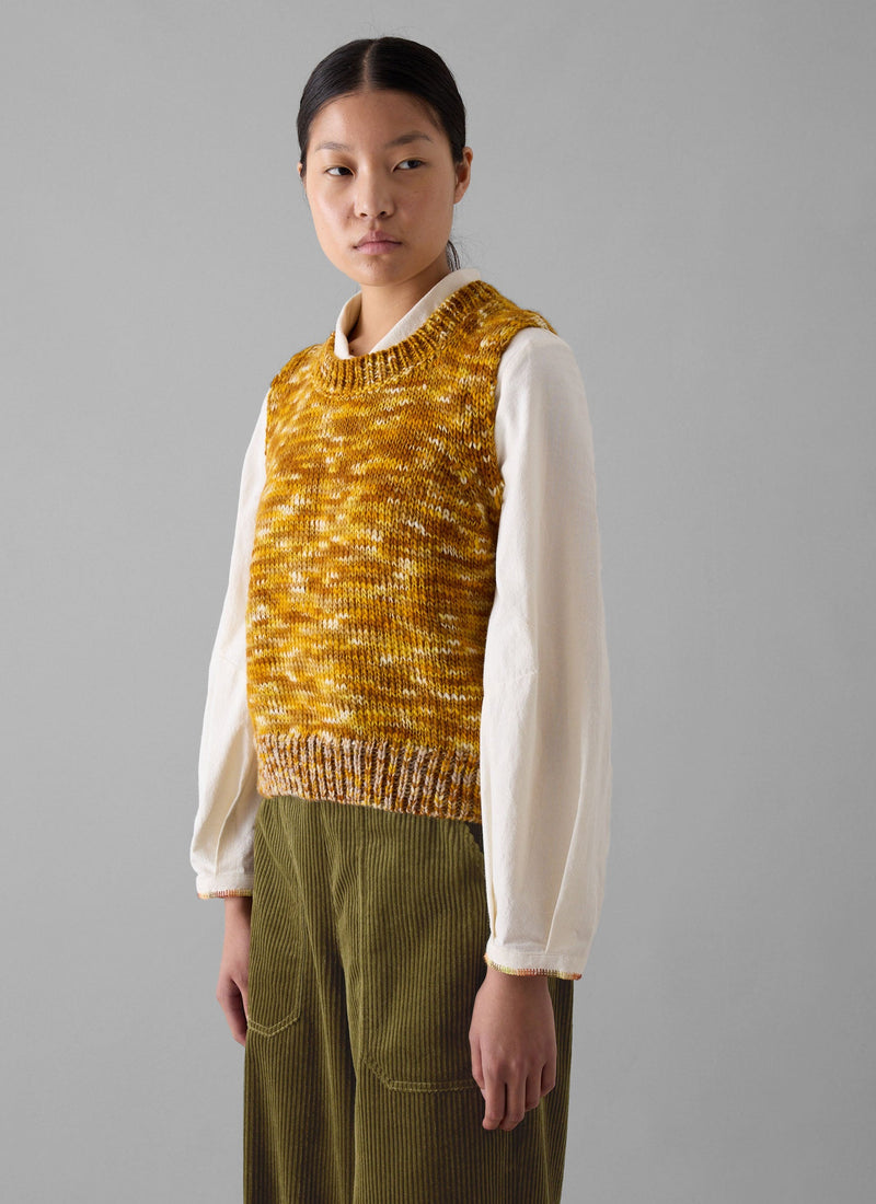 Space Dyed Wool Knitted Tank | Mustard/Putty