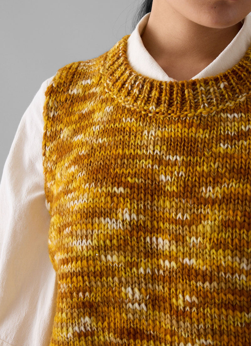 Space Dyed Wool Knitted Tank | Mustard/Putty