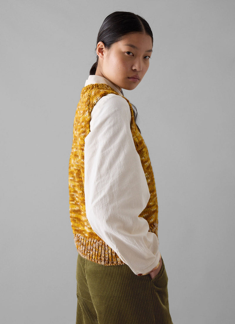 Space Dyed Wool Knitted Tank | Mustard/Putty