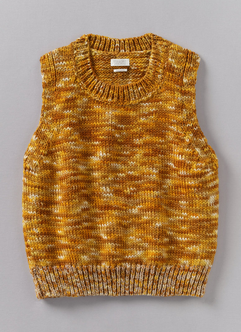 Space Dyed Wool Knitted Tank | Mustard/Putty