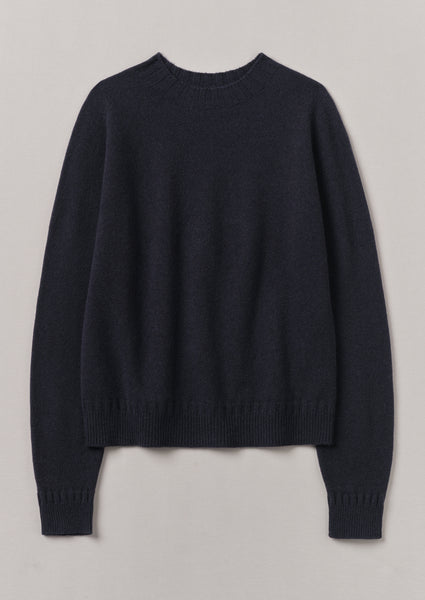 Wool Cashmere Crew Neck Sweater Dark