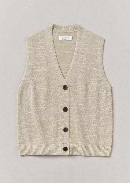 Fine Linen Cotton Knitted Tank Parchment