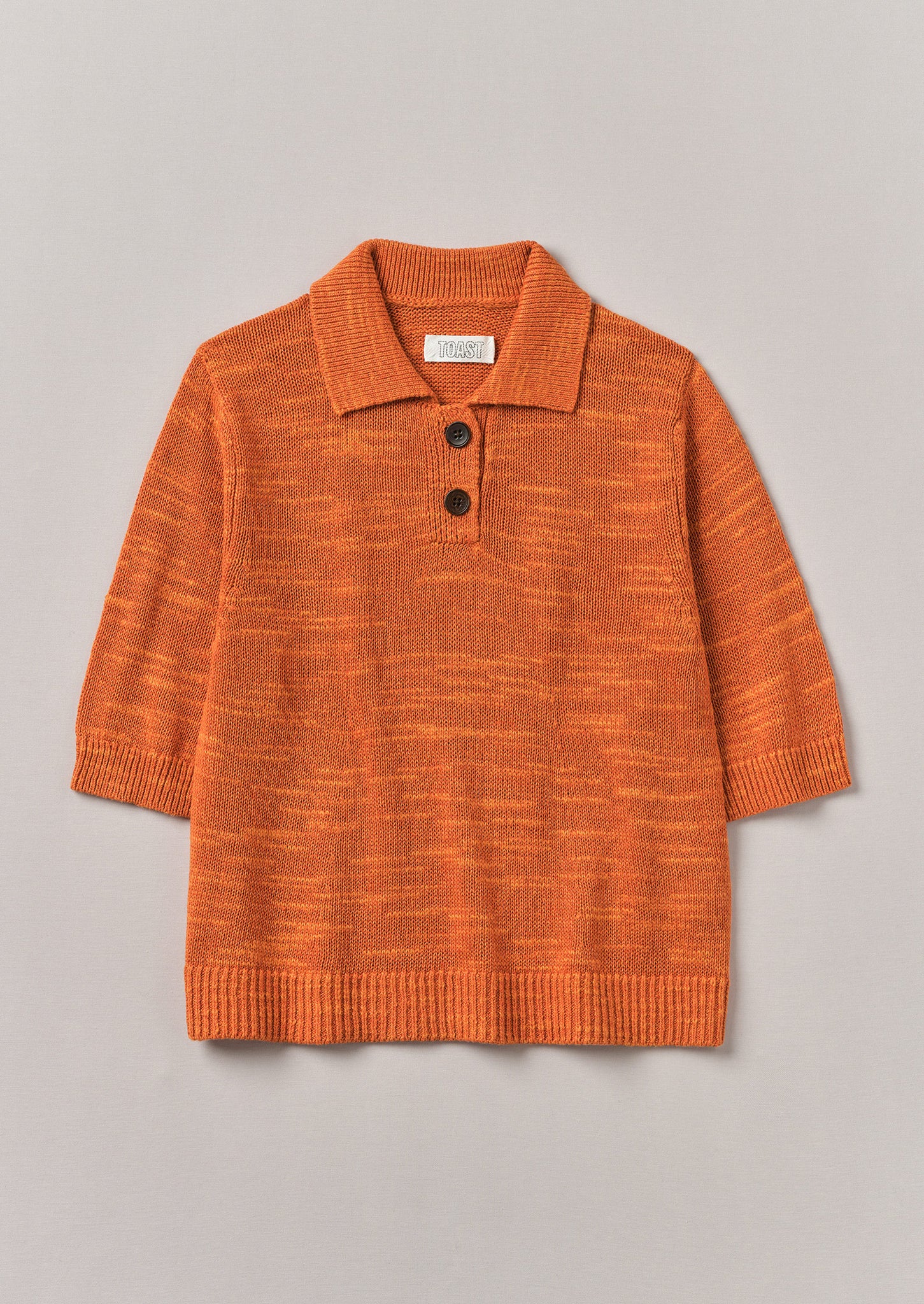 Linen Cotton Slub Knitted Top | Orange Poppy