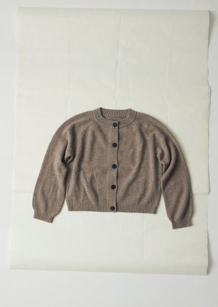 Eden Wool Cashmere Raglan Cardigan Linseed