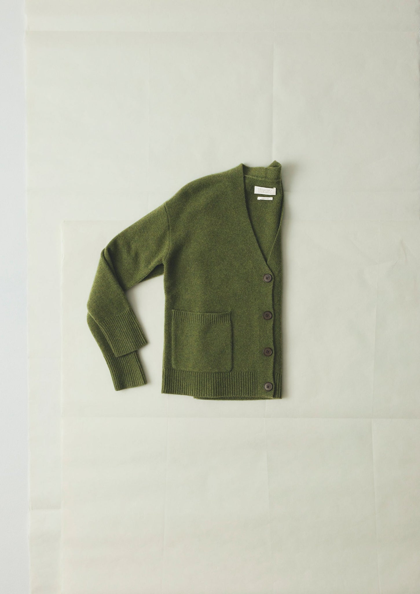 Ffion Wool Cashmere Boxy Cardigan | Lawn Green