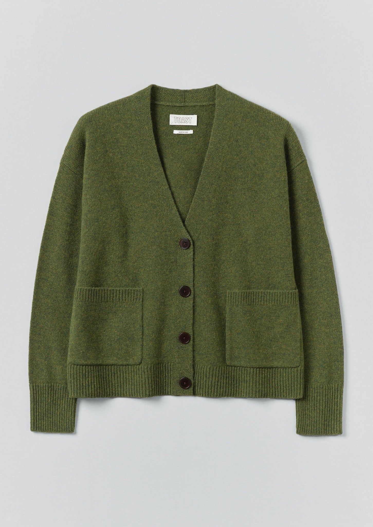 Ffion Wool Cashmere Boxy Cardigan | Lawn Green