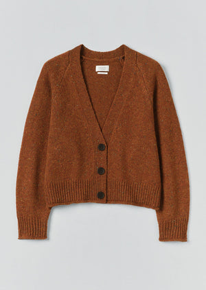 Donegal Wool V Neck Cardigan | Cinnamon | TOAST