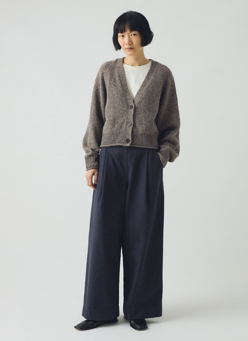 Donegal Wool V Neck Cardigan | Smoke