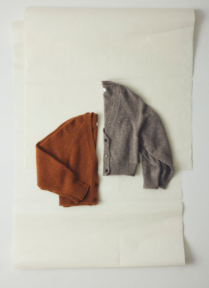 Donegal Wool V Neck Cardigan | Smoke