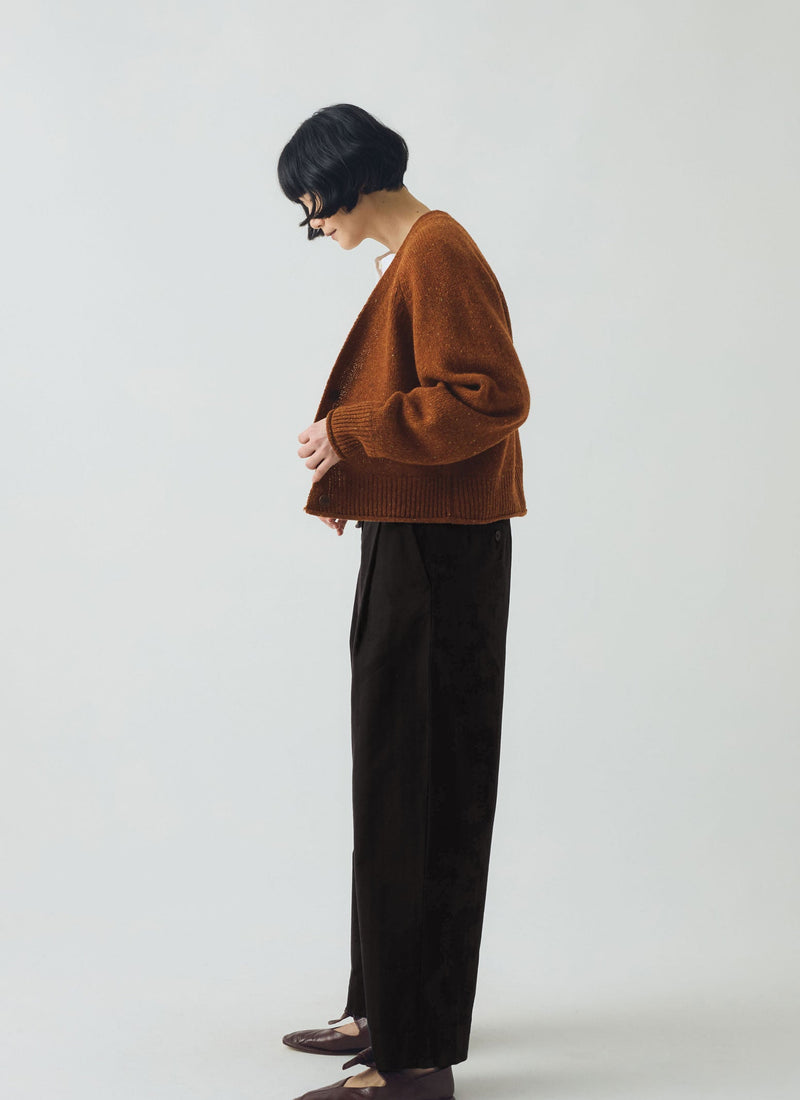 Donegal Wool V Neck Cardigan | Cinnamon