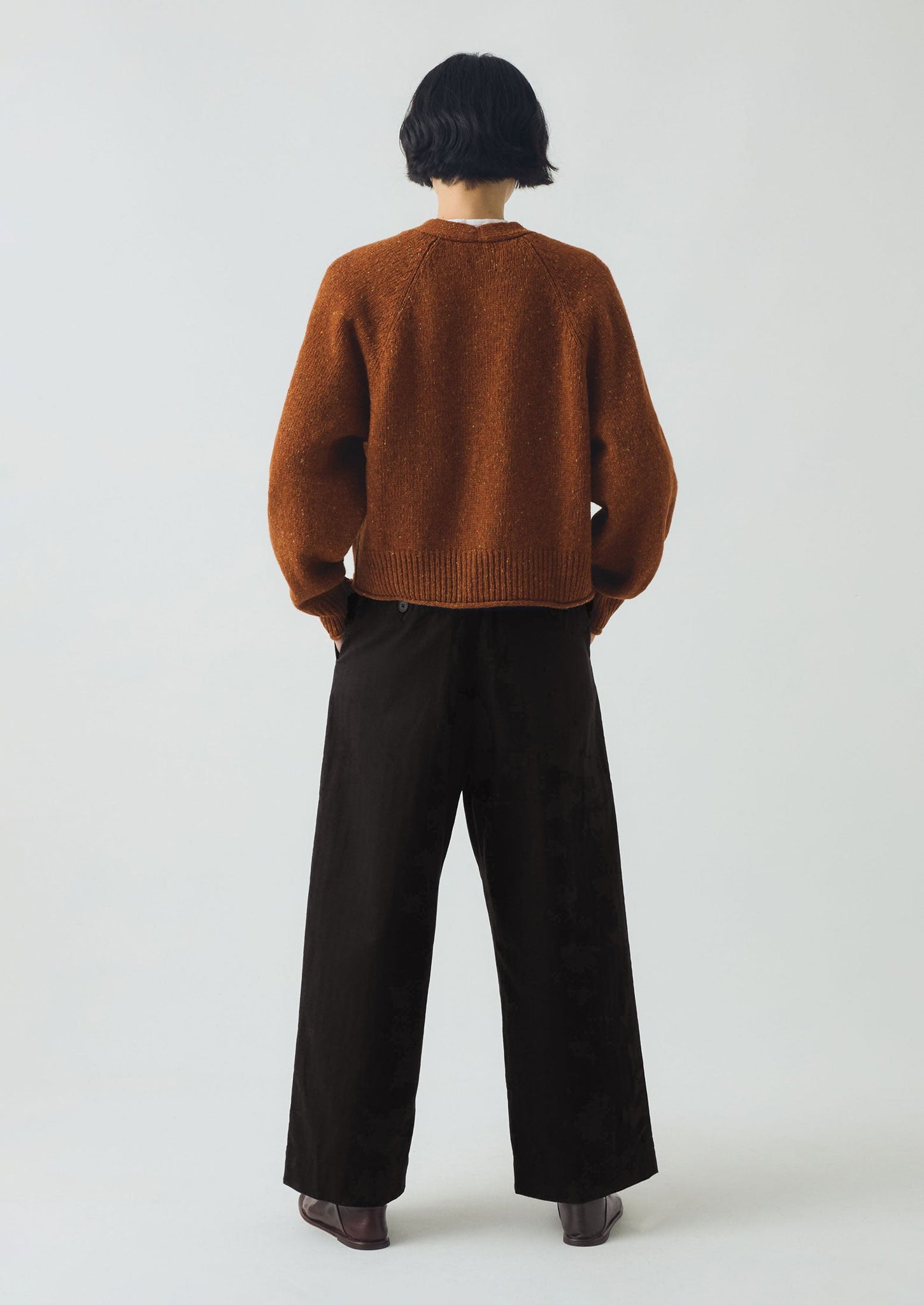 Donegal Wool V Neck Cardigan | Cinnamon