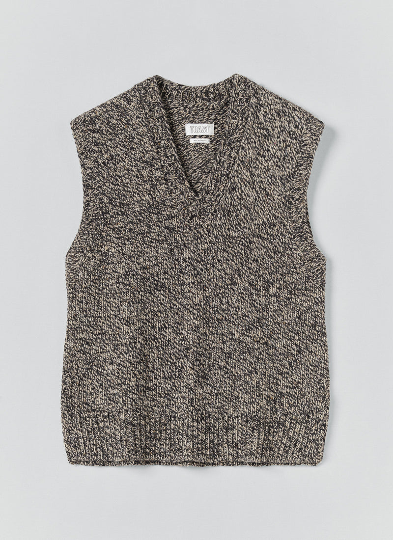 Marled Donegal V Neck Tank | Granite Marl