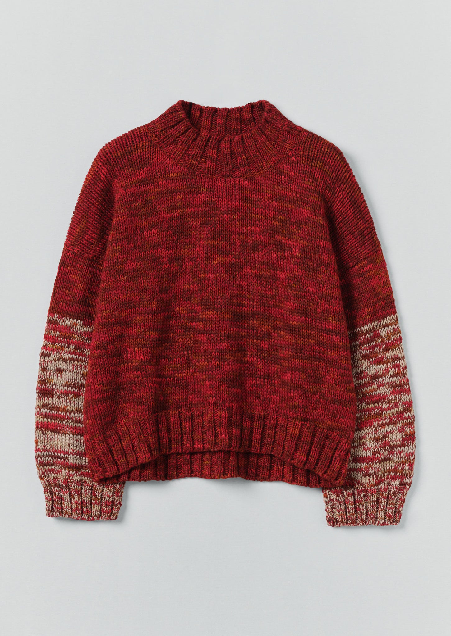 Hand Dyed High Neck Sweater | Claret Red