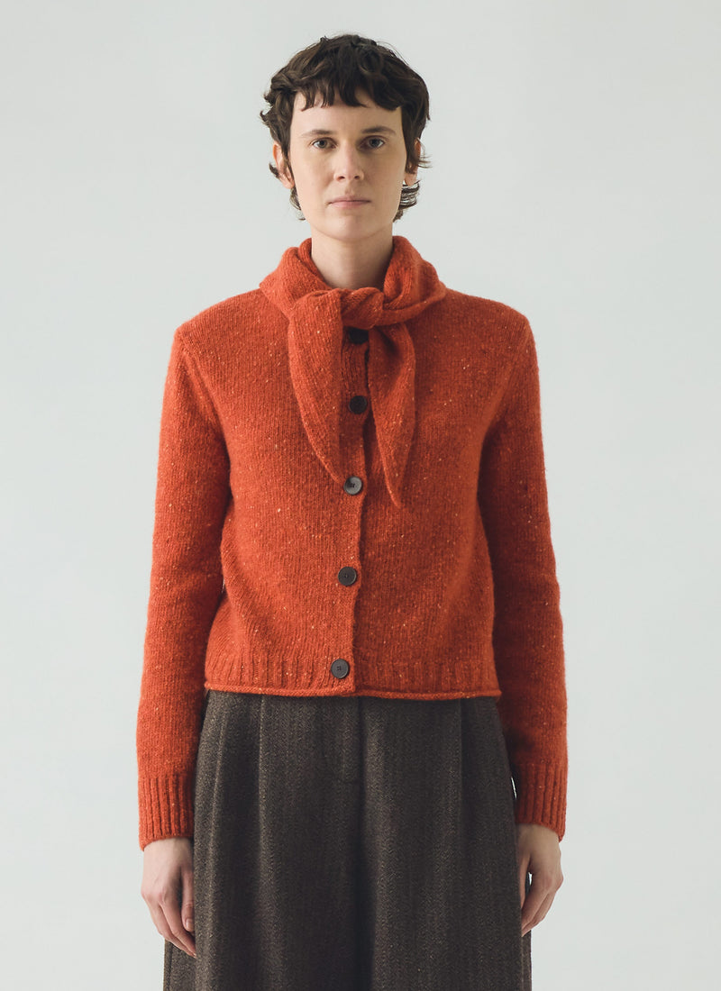 Donegal Merino Neckerchief Cardigan | Nasturtium