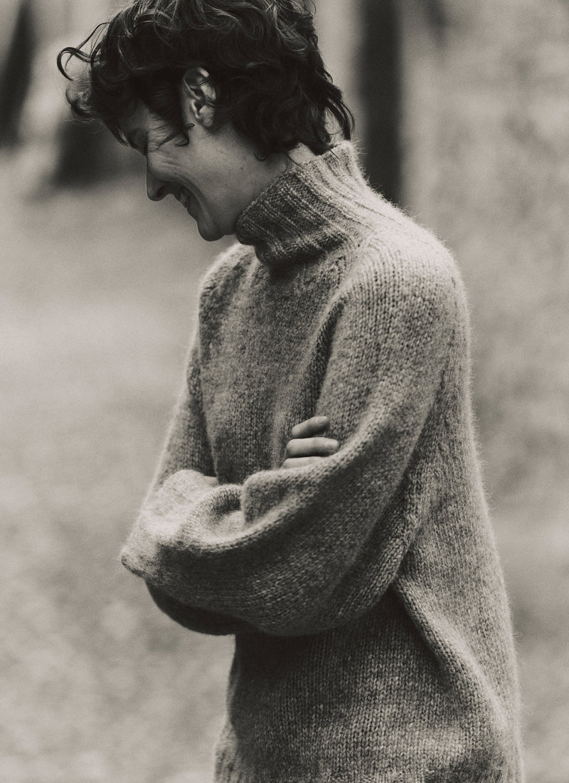 Lofty Alpaca High Neck Sweater | Stone