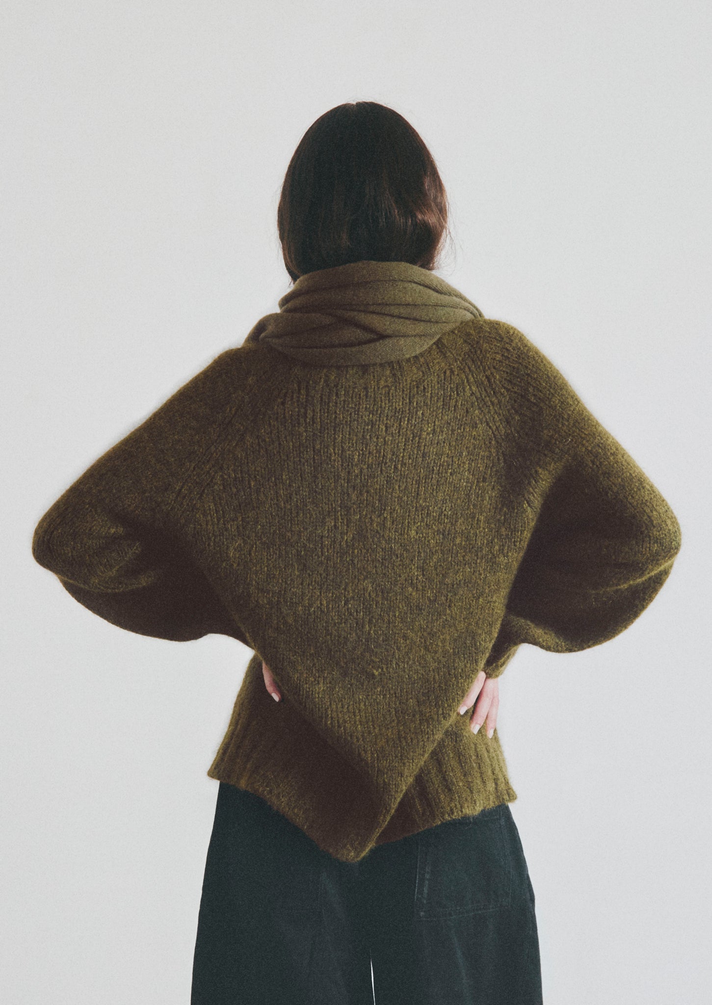 Lofty Alpaca High Neck Sweater | Olive | TOAST