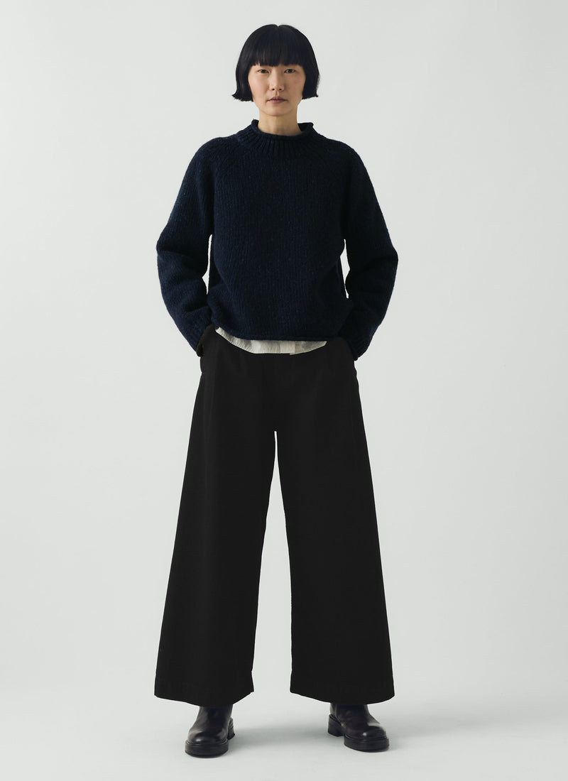 Orla Donegal Wool Sweater | Navy