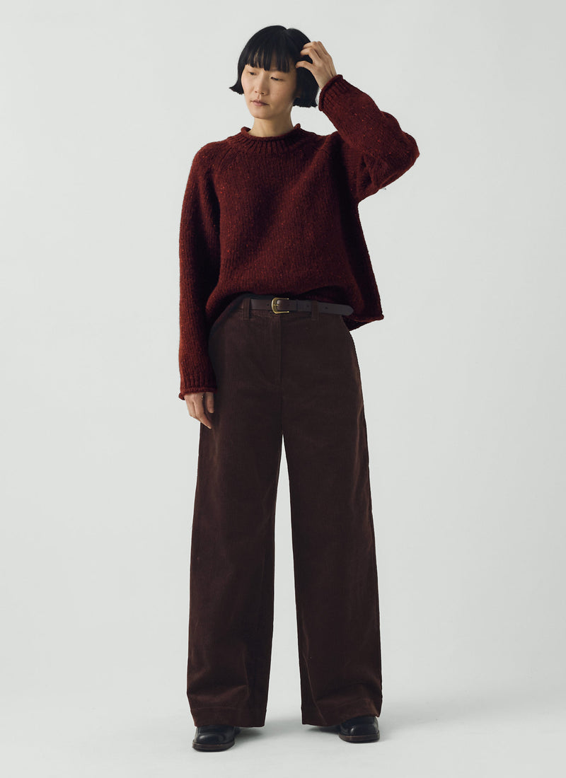 Orla Donegal Wool Sweater | Bordeaux