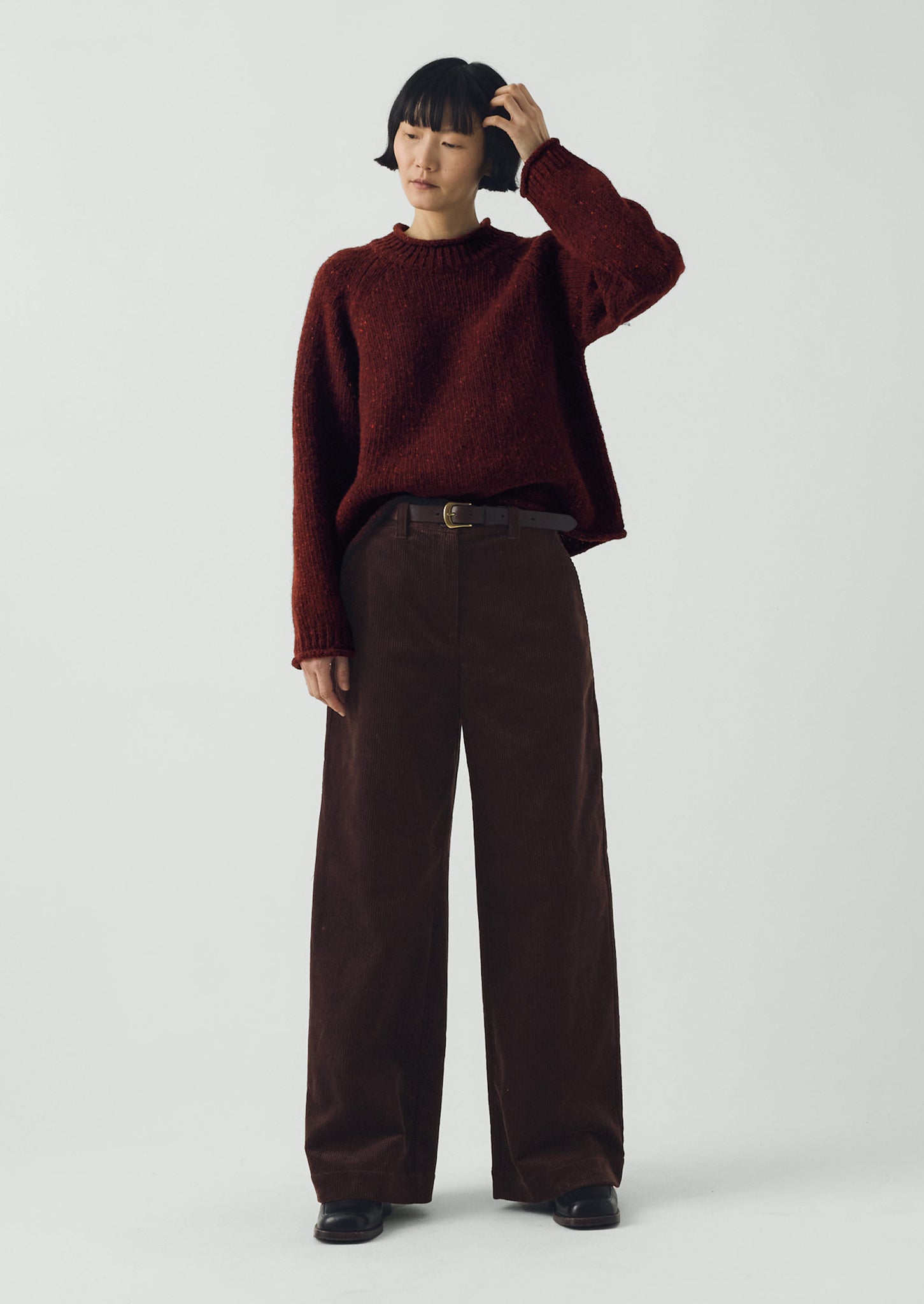 Orla Donegal Wool Sweater | Bordeaux
