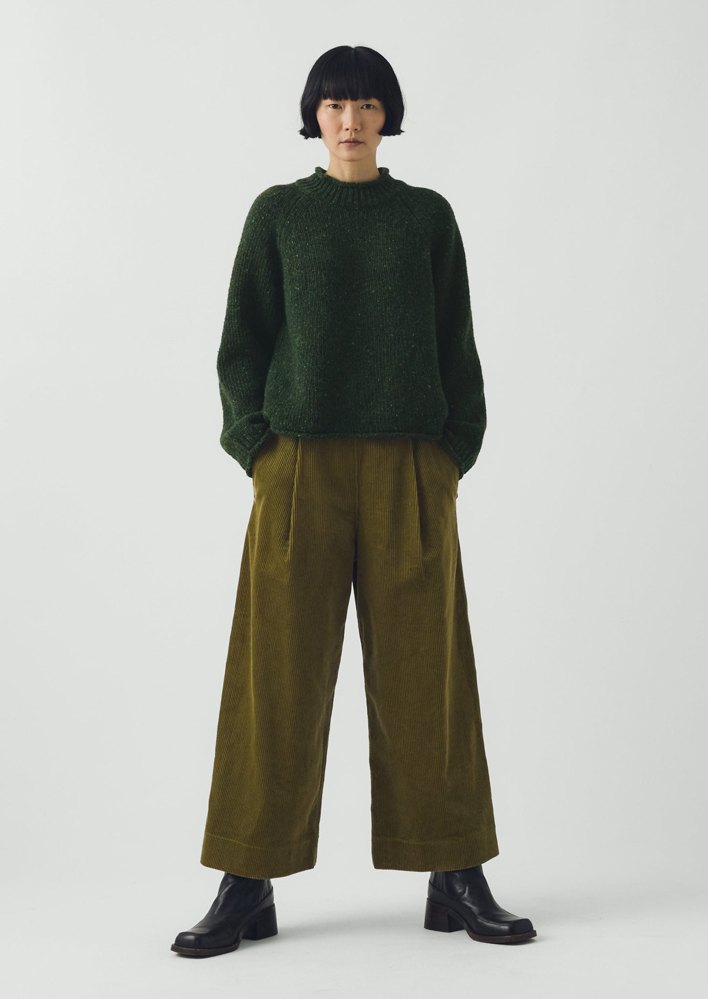 Orla Donegal Wool Sweater | Emerald