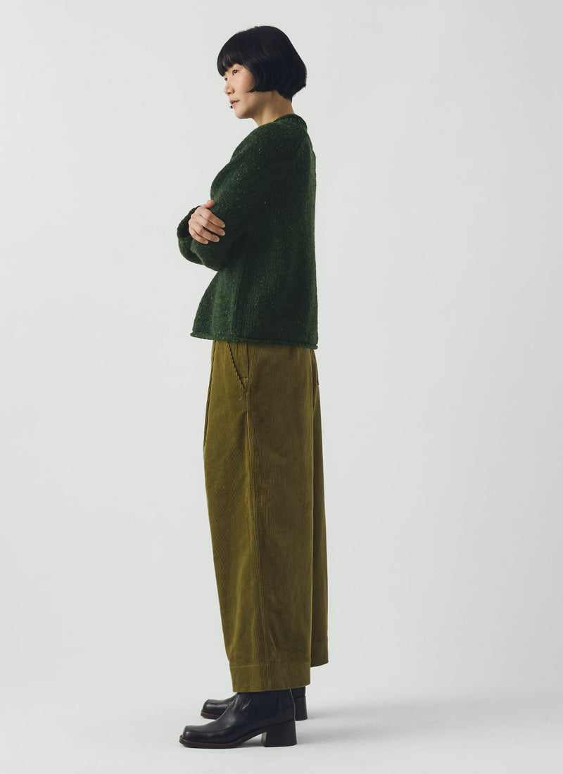 Orla Donegal Wool Sweater | Emerald