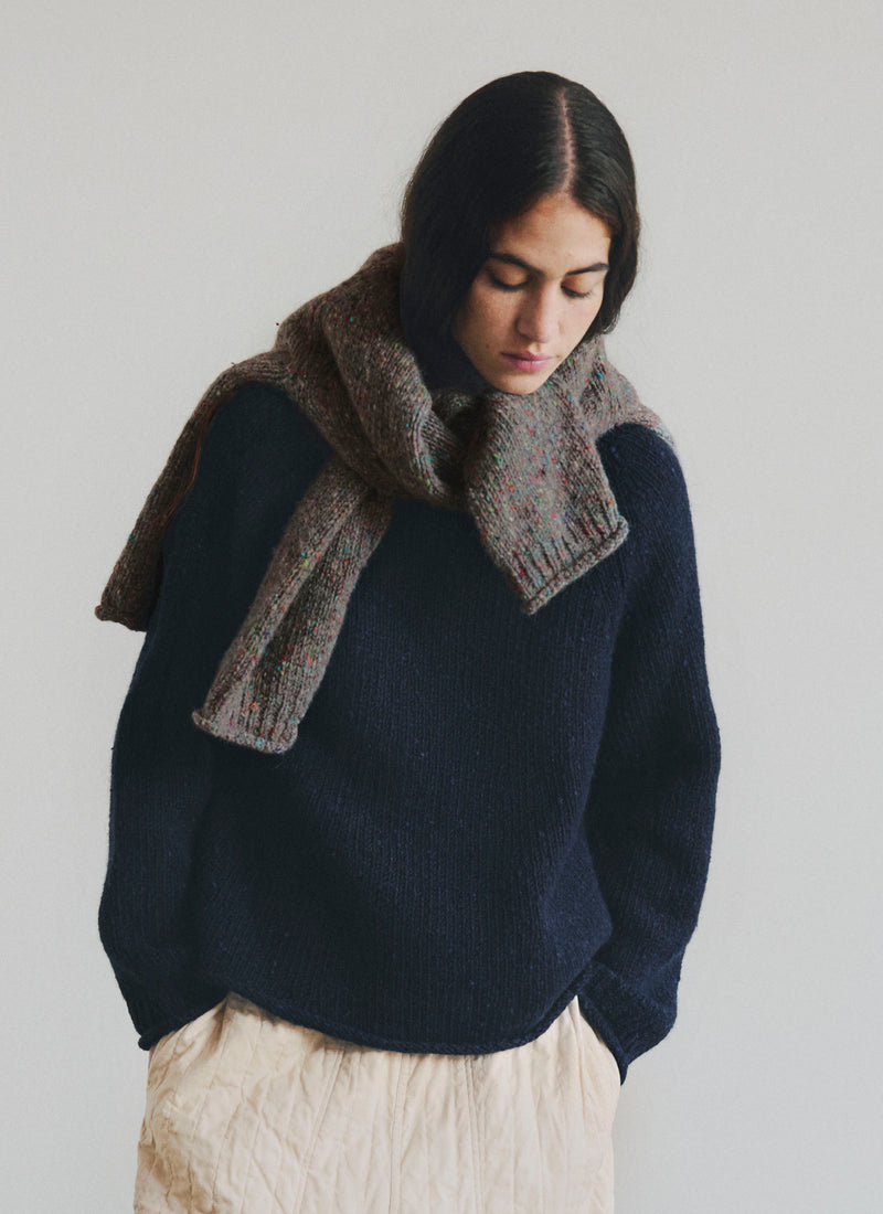 Orla Donegal Wool Sweater | Navy
