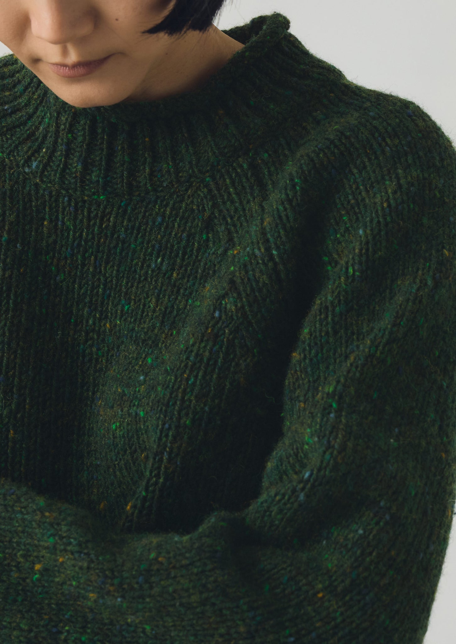 Orla Donegal Wool Sweater | Emerald