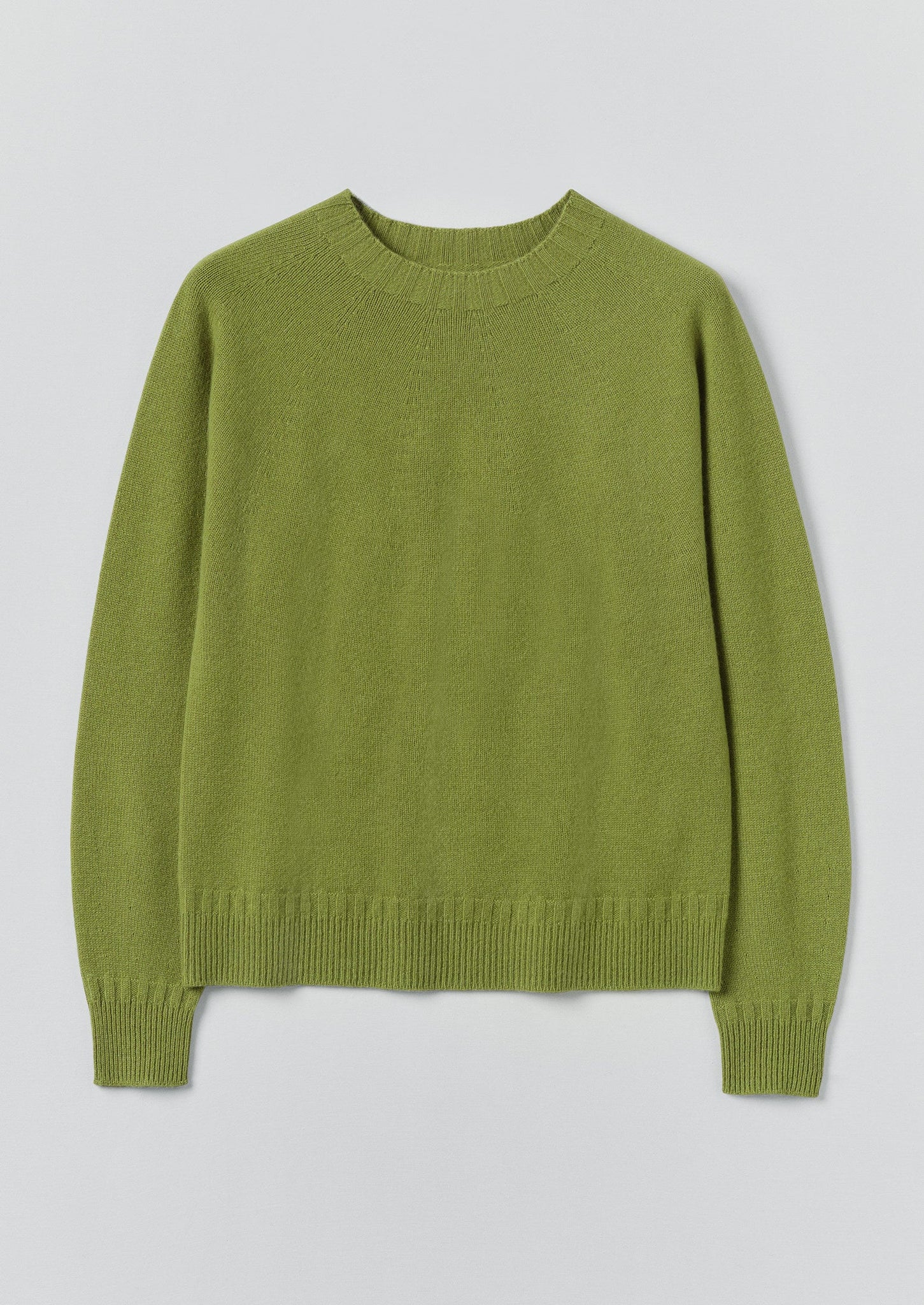 Wool Cashmere Crew Neck Sweater | Soft Green