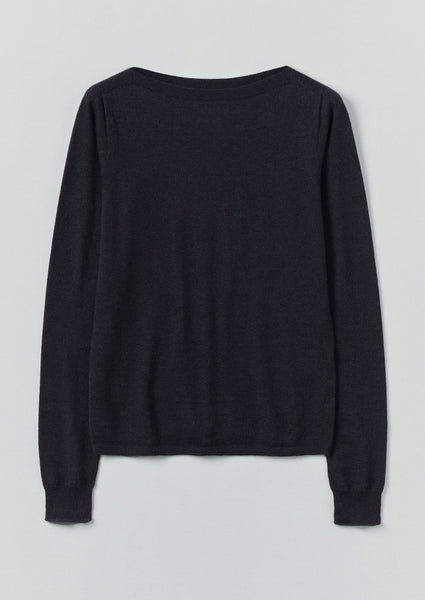 Fine Wool Cashmere Sweater Dark