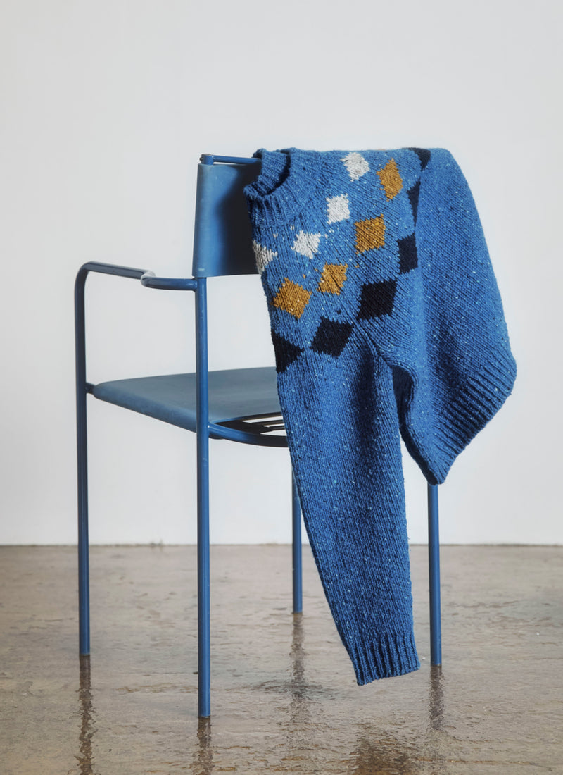 Donegal Diamond Yoke Sweater | Blue Multi