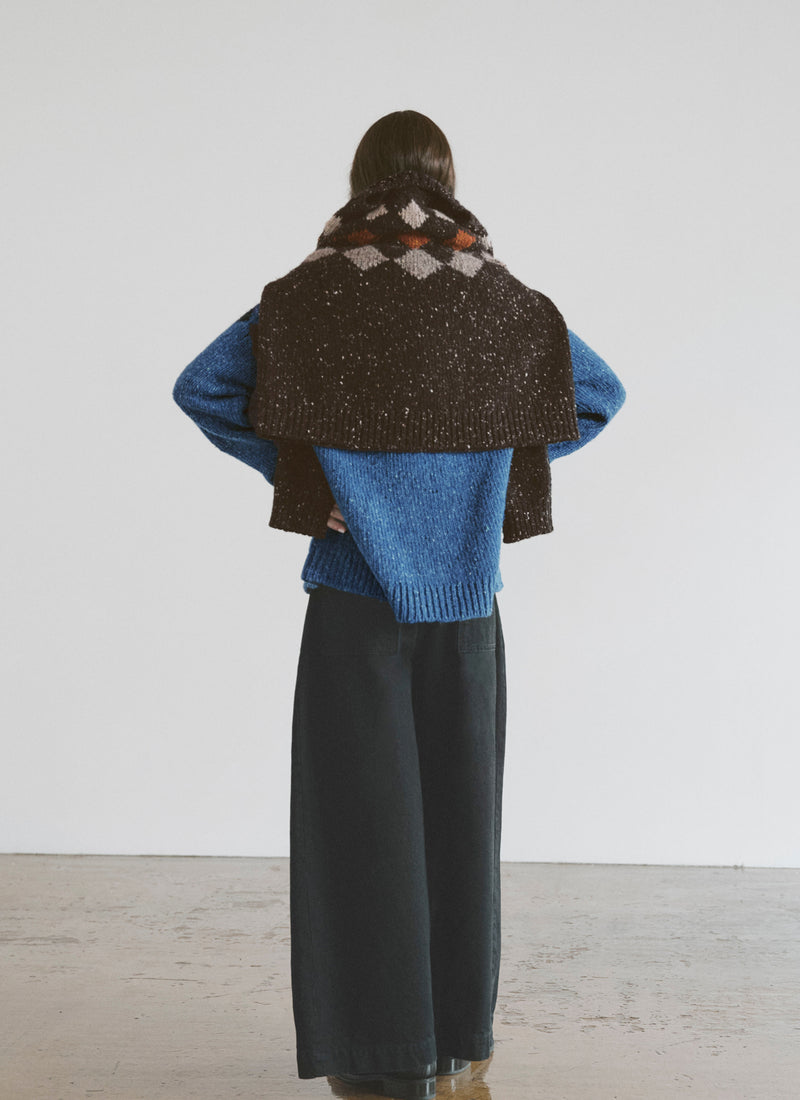 Donegal Diamond Yoke Sweater | Blue Multi