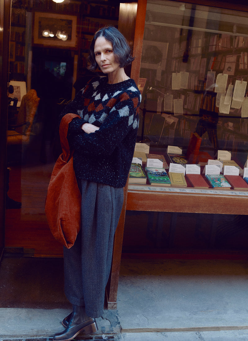 Donegal Diamond Yoke Sweater | Graphite Multi