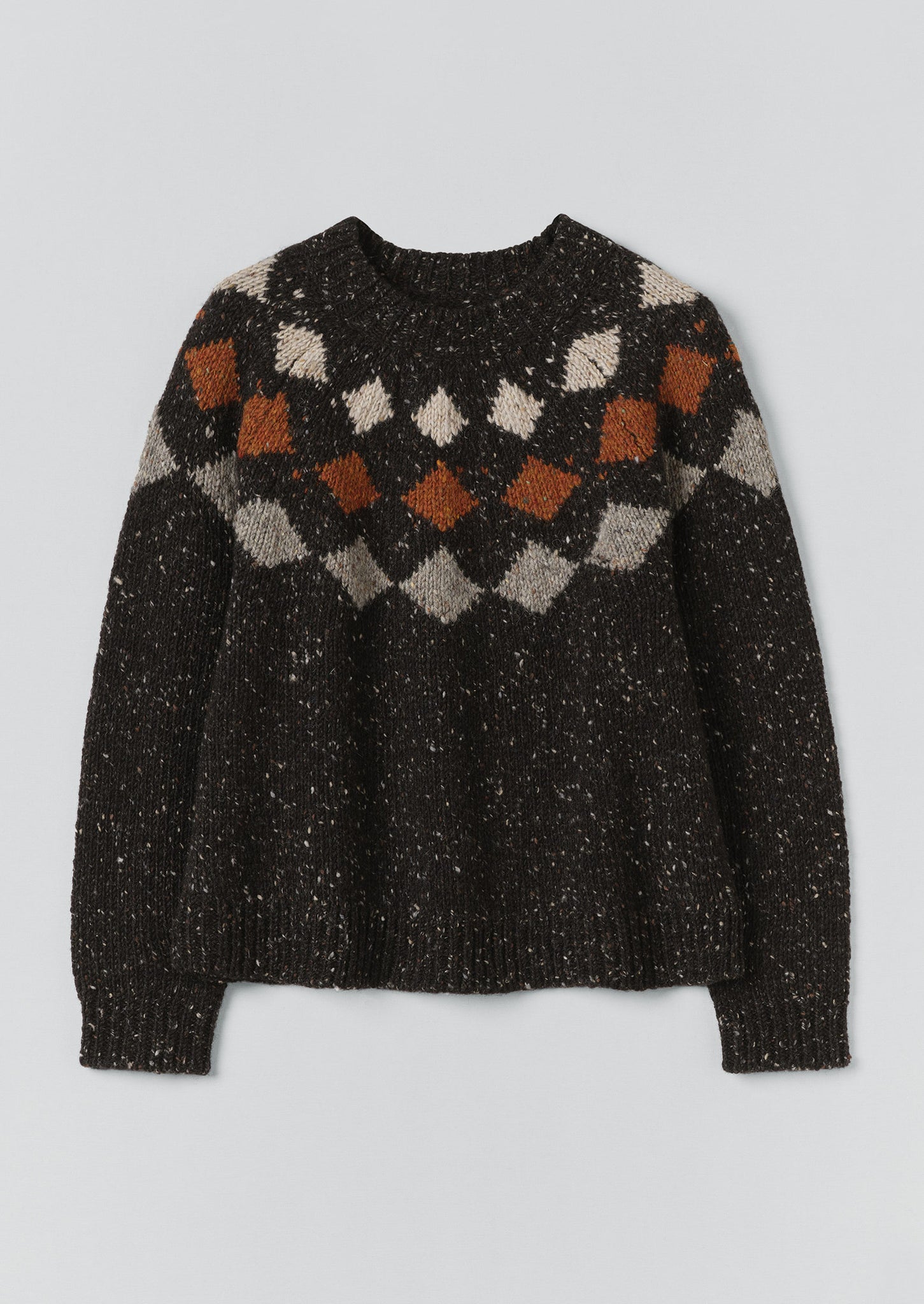 Donegal Diamond Yoke Sweater | Graphite Multi
