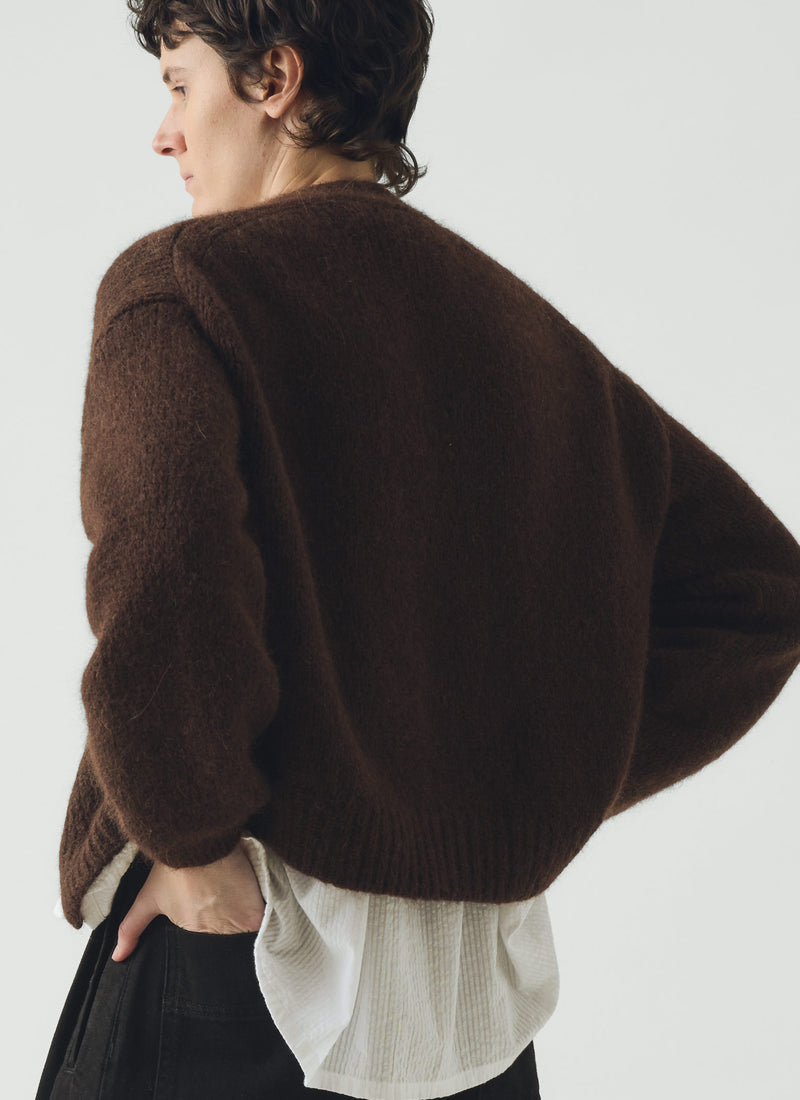 Lofty Alpaca Blend Cardigan | Chestnut