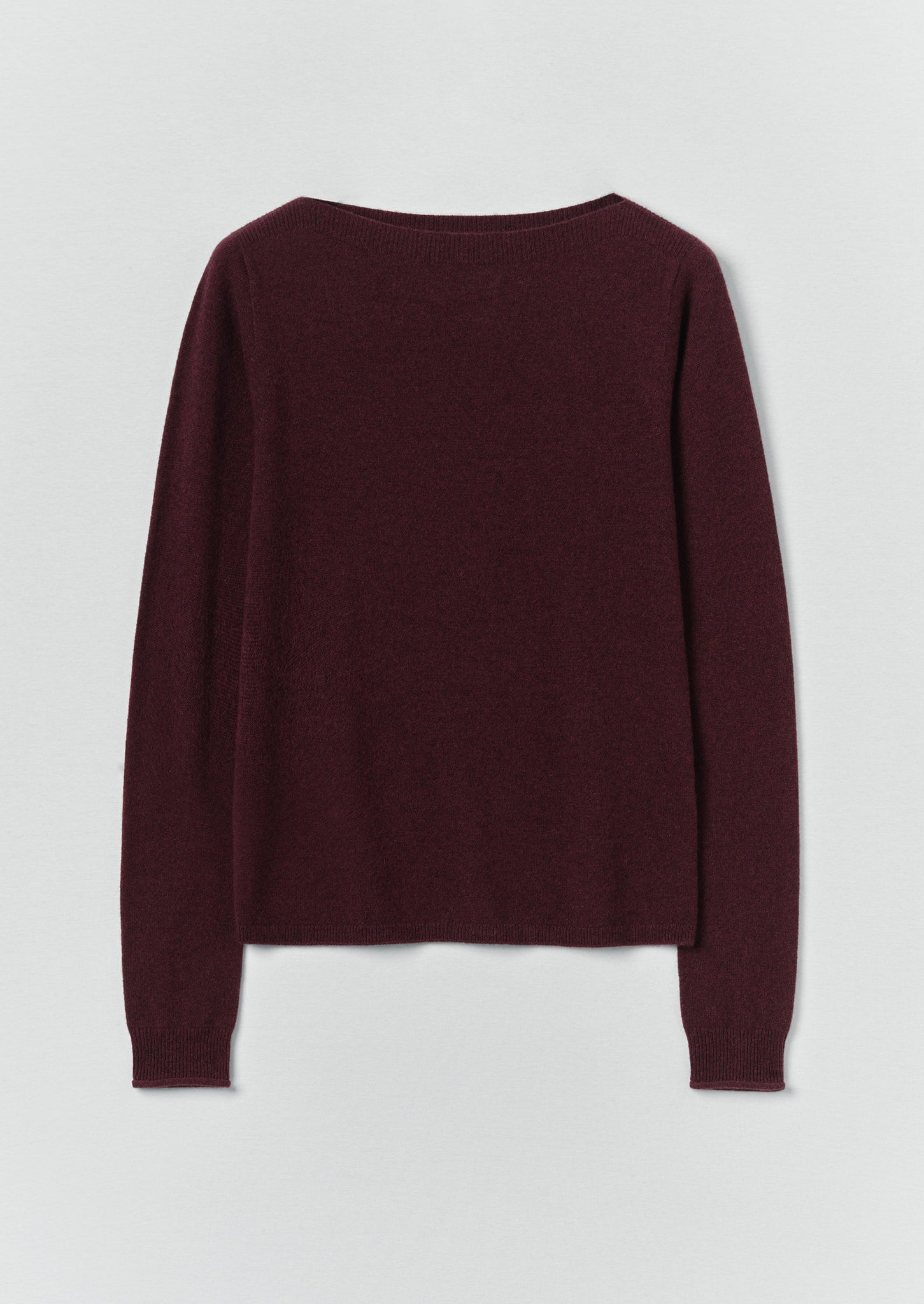 Fine Wool Cashmere Boat Neck Sweater | Beetroot